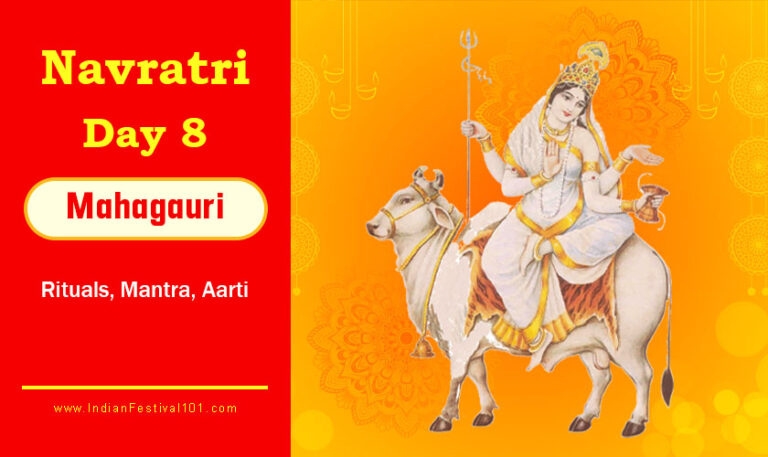 Maa Mahagauri 8th Day Of Navratri Puja Mantra Aarti Indian Festivals