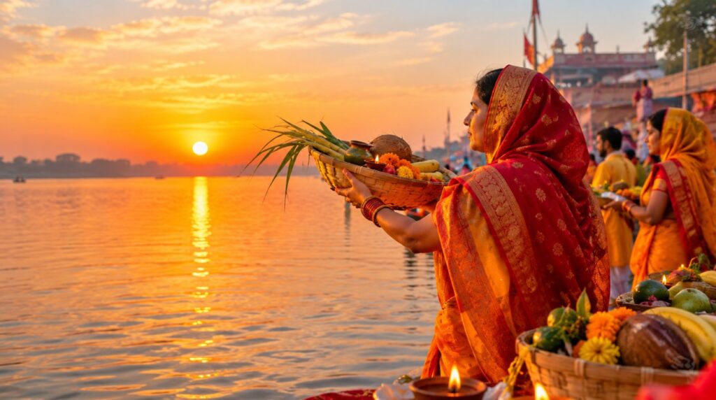 Golden Sunrise River Puja