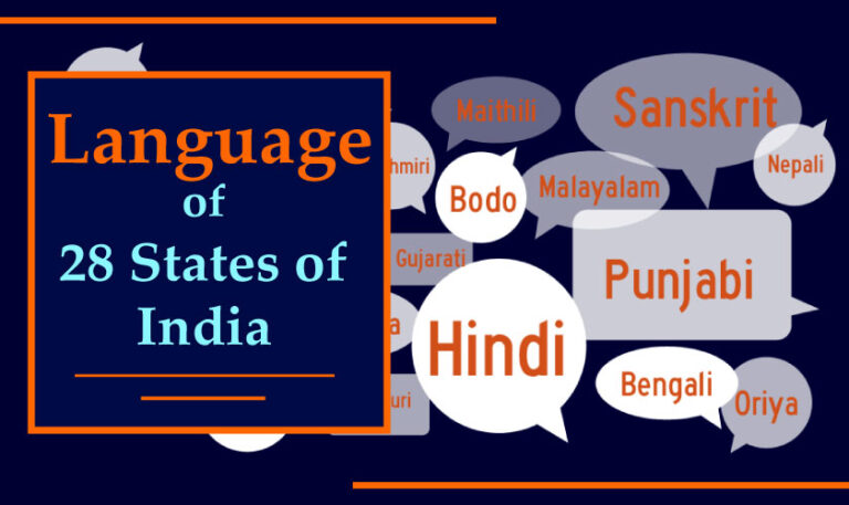 28 States Of India And Their Languages And Capitals