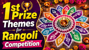 Colorful rangoli design with candles and flowers for festival celebration.